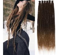 Samtress Dreadlock Extension 24 pollici sottili 0,6 cm di larghezza estensioni sintetiche Loc capelli all'uncinetto 20 ciocche su un lato Ombre Bionda Dreads Reggae Uncinetto Trecce estensioni dei