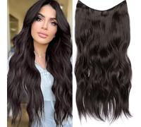 Samtress Invisible Wire Hair Extensions 4 clip sicure da 20 pollici lunghi capelli sintetici con filo regolabile per donne (#56)