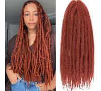 Samtress Marley Twist Braiding Hair 8 Pack Long Marley Twist Crochet Hair Copper Red Afro Kinky Curly Marley Hair For Faux Locs Crochet Braiding Hair Extensions Sintic Braiding Hair Extensions (#350)