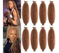 Samtress Springy Afro Twist Hair 24 Inch 8 confezioni Pre-Separated Kinky Marley Twist Braiding Hair for Distressed Faux Locs Spring Twist Hair Extensions for Black Women (#27)