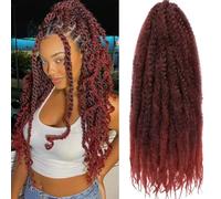 Samtress Trecce di capelli da 61 cm Marley Twist, 8 confezioni da 8 ciocche di capelli sfumati color zenzero e afro, trecce all'uncinetto, per donne (#T350)