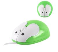 Samudgate Simpatico mouse cablato a forma di coniglio, mouse ottico con cavo USB, 1600 DPI, mouse portatile con filo per viaggi, ufficio, casa, laptop, computer, verde
