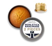 Samuel Groves 17,8 cm Victoria Sandwich Pan Twin Pack, lato diritto, base fissa, superiore doppio rivestimento antiaderente, Made in England (17,8 cm), grigio, GBB061024/2
