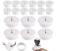 Samulee 18 Pezzi Passacavi Scrivania Flessibili in Silicone, 25mm/50mm Passacavo per Scrivania, Passacavi in Gomma da Scrivanie per Copertura Foro Scrivanie Tappo