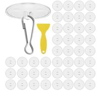 Samulee 50 Pezzi Ganci Adesivi per Soffitto, Gancio Adesivo, Ganci Adesivi Trasparenti, Gancio Adesivo Cucina con Clip, Ganci da Parete per Cucina, Bagno, Parete, Porta, Soffitto