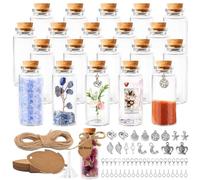 Samulee Omsscun 20 Piezas Frascos de Vidrio con Corcho 40 ml, Mini Botella Cristal con Corcho, Botes de Cristal Pequeños Decorativos para DIY, Boda, Especias, Dulcesna