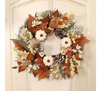 Samuliy Corona autunnale, corona autunnale, corona di Halloween, corona di zucca, corona per porta del Ringraziamento, corona per porta autunnale, ghirlande autunnali per porta d'ingresso, ghirlanda,