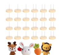 Samuliy Supporto Legno per Bambole Display - Portabambole In Legno Per Esposizione,24 Pezzi Base Di Supporto Con Spille In Acciaio | Per Collezionisti Adulti Bambini Ragazzi E Ragazze