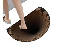 Samuliy Zerbino Da Ingresso Interno | Tappeto Semicircolare per Arredamento Casa | Tappeti 3D con Effetto Ottico Antiscivolo da Esterno | Per Ingresso Interno Camera da Cucina Appartamento Ufficio