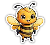 Samunshi® Piccola ape adesivo per auto, per moto, bicicletta, scooter o auto, bicicletta MTB, mountain bike, bici da corsa, fumetto, animale, 10 cm, piccola ape