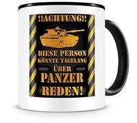 Samunshi® Tazza con scritta in lingua tedesca "Panzer tifos", per uomini e donne, grande tazza divertente per compleanno, nero, 300 ml