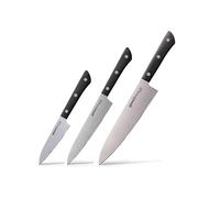 Samura Harakiri Set di 3 Coltelli Black Paring, Utility, Chef's Durezza 59 HRC