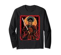 Samurai afroamericano Guerriero Afro Giapponese Bushido Maglia a Manica