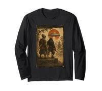 Samurai Alien Bigfoot Cryptid Warrior Vintage Art Maglia a Manica