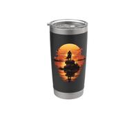 Samurai Arte Giapponese Shogun Guerriero Pacifico Tramonto Spada Bicchiere termico in acciaio inox doppia parete