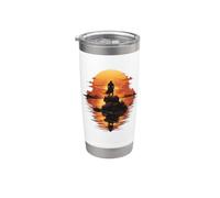 Samurai Arte Giapponese Shogun Guerriero Pacifico Tramonto Spada Bicchiere termico in acciaio inox doppia parete