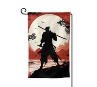 Samurai - Bandiere da giardino verticali su entrambi i lati, 30,5 x 45,7 cm, per primavera, estate, stagione, vacanza, cortile, decorazione da appendere all'aperto
