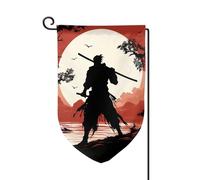 Samurai - Bandiere da giardino verticali su entrambi i lati, 30,5 x 45,7 cm, per primavera, estate, stagione, vacanza, cortile, decorazione da appendere all'aperto