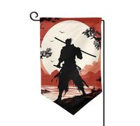 Samurai - Bandiere da giardino verticali su entrambi i lati, 30,5 x 45,7 cm, per primavera, estate, stagione, vacanza, cortile, decorazione da appendere all'aperto