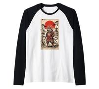 Samurai Bearded Dragons Japanese Vintage Gifts Graphic Art Maglia con Maniche Raglan