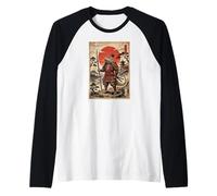 Samurai Bearded Dragons Japanese Vintage Gifts Graphic Art Maglia con Maniche Raglan