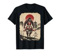 Samurai Bigfoot Guerriero Giapponese Arte Giapponese Sasquatch Maglietta