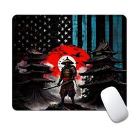 Samurai Blue American Flag(1) Tappetino per Mouse Antiscivolo Tappetini per Il Mouse Portatile Mousemat per Pc Lavoro Laptop 25X30Cm