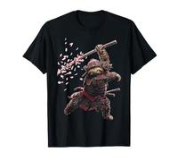 Samurai Bradipo Giapponese Design Art Maglietta