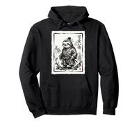 Samurai Bradipo Giapponese Katana Art Grafica estetica Felpa con Cappuccio