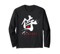 Samurai Bushido Warrior | Stile Calligrafia Giapponese Maglia a Manica