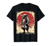 Samurai Carino Rinoceronte Design Giapponese Cultura Guerriero Maglietta