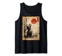 Samurai Cat Anime Japanese Art Funny Graphic Ukiyo-e Art Canotta