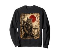 Samurai Cat Anime Japanese Art Funny Graphic Ukiyo-e Art Felpa