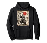 Samurai Cat Anime Japanese Art Funny Graphic Ukiyo-e Art Felpa con Cappuccio
