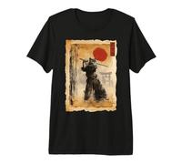Samurai Cat Anime Japanese Art Funny Graphic Ukiyo-e Art Maglietta Premium