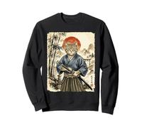 Samurai Cat | Arte Giapponese | Anime Vintage Felpa