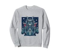 Samurai Cat Christmas Japanese Warrior Felpa