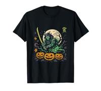 Samurai Cat Halloween Warrior Japanese Spooky Maglietta