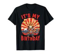Samurai Cat Japan Kawaii Anime Warrior Birthday Maglietta