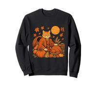 Samurai Cat Japanese Master Pumpkin Turkey Thanksgiving Felpa