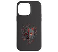 Samurai Cat Oni Mask Split Face - Japanese Warrior Anime Sty Custodia per iPhone 14 Pro Max