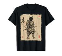 Samurai Cat | Uomo, Black Cat Samurai Art Graphic, Giapponese Maglietta