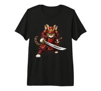 Samurai Cat Warrior Giapponese Armatura Anime Katana Maglietta Premium