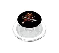 Samurai Cat Warrior Giapponese Armatura Anime Katana PopSockets PopGrip per MagSafe
