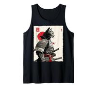 Samurai Cat Warrior Ink Opera d'Arte Kawaii Anime Cat Samurai Canotta