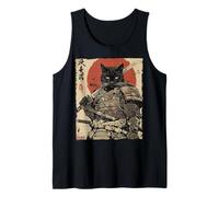 Samurai Cat Warrior Ink Opera d'Arte Kawaii Anime Cat Samurai Canotta
