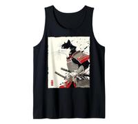 Samurai Cat Warrior Ink Opera d'Arte Kawaii Anime Cat Samurai Canotta