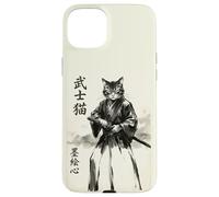 Samurai Cat Warrior Japanese Art Feline Katana Custodia per iPhone 15 Plus