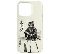Samurai Cat Warrior Japanese Art Feline Katana Custodia per iPhone 15 Pro Max