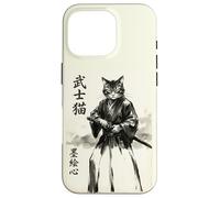 Samurai Cat Warrior Japanese Art Feline Katana Custodia per iPhone 16 Pro